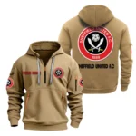 Training Hoodie Half Zipper, Fan-Friendly Logo Design EPL280 - Khaki