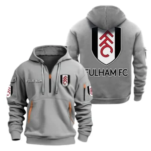 Casual Sports Hoodie Half Zipper, Modern Logo Detail Printing EPL280 - Gray