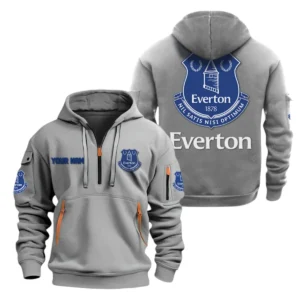 Fan Gift Hoodie Half Zipper, Sports-Inspired Logo Design EPL280 - Gray