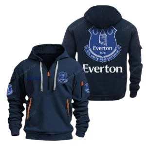 Casual Sports Hoodie Half Zipper, Modern Logo Detail Printing EPL280 - Navy