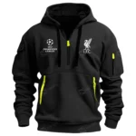 Training Hoodie Half Zipper, Fan-Friendly Logo Design EPL400 - Black