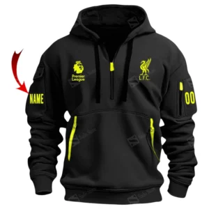 Urban Streetwear Hoodie, Half-Zip with Exclusive Logo EPL400 - Black