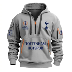 Street-Style Hoodie Half Zipper, Modern Sports Logo EPL790 - Gray