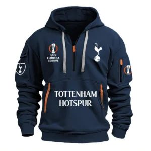 Fan Gift Hoodie Half Zipper, Sports-Inspired Logo Design EPL790 - Navy