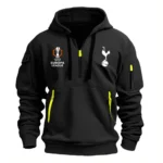 Everyday Hoodie Half Zipper, Athletic-Inspired Logo EPL790 - Black