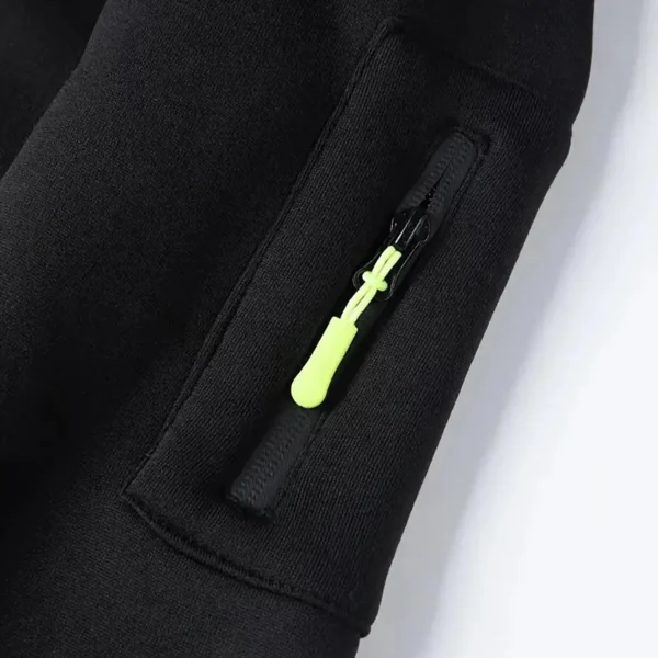 Everyday Hoodie Half Zipper, Athletic-Inspired Logo MLB210 - Black - Image 2