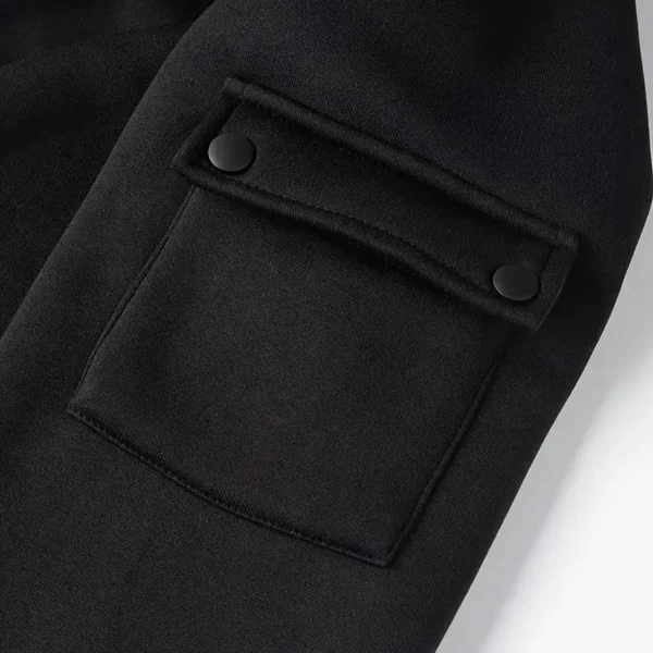 Everyday Hoodie Half Zipper, Athletic-Inspired Logo MLB210 - Black - Image 4