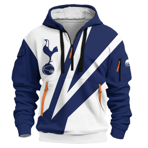 Street-Style Hoodie Half Zipper, Modern Sports Logo HVN1016 - Image 2