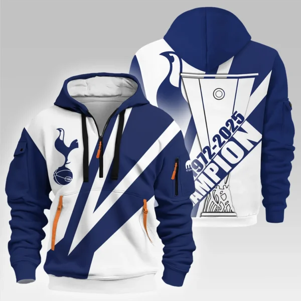 Street-Style Hoodie Half Zipper, Modern Sports Logo HVN1016