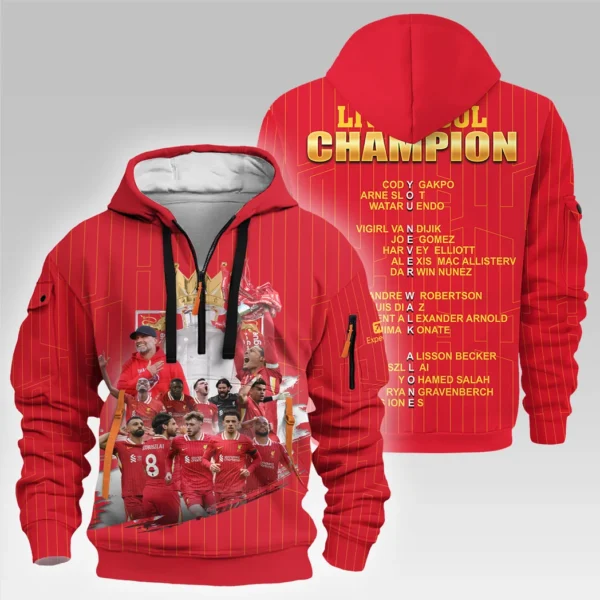 Fan Gift Hoodie Half Zipper, Sports-Inspired Logo Design HVN1025