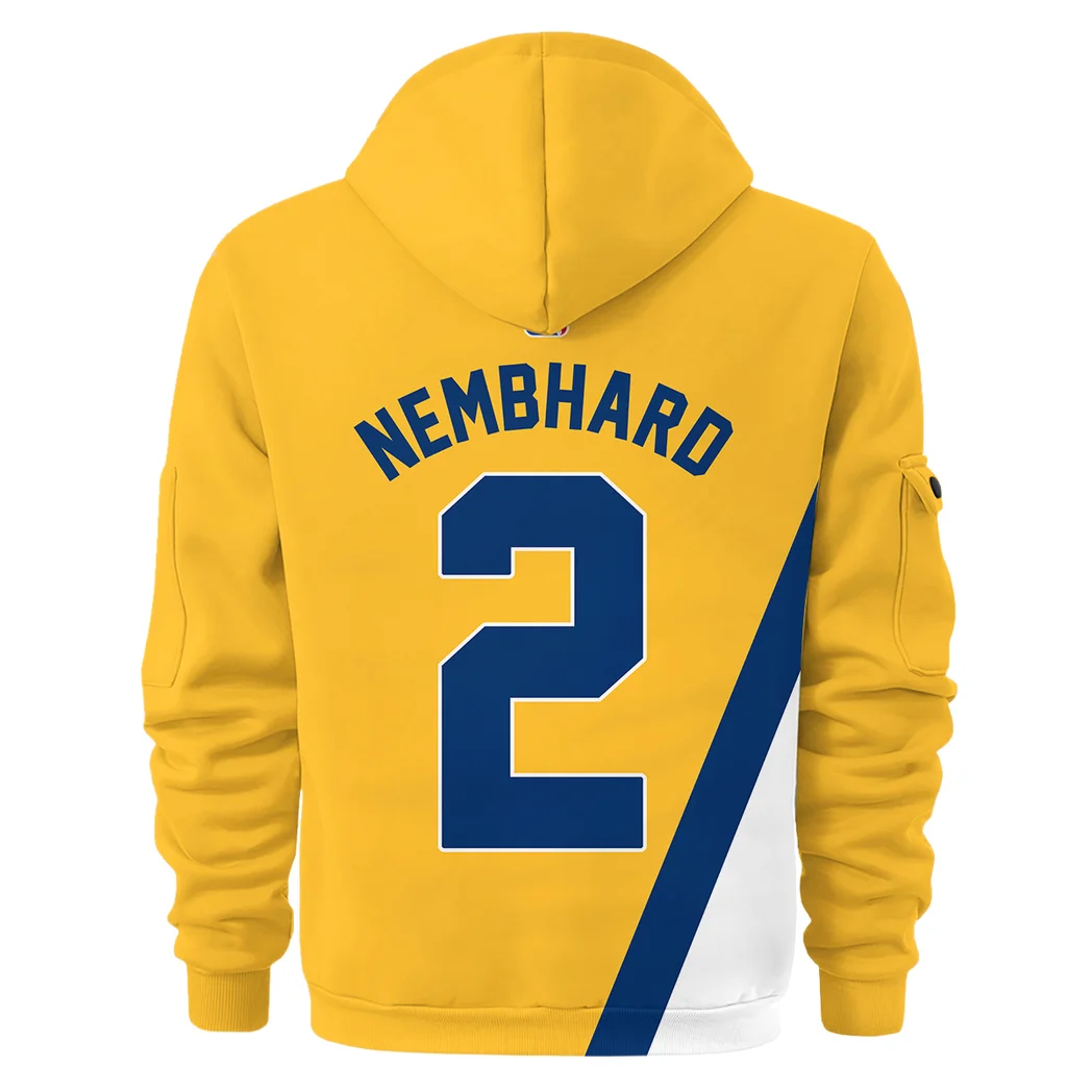 Everyday Hoodie Half Zipper, Athletic-Inspired Logo HVN1026 - Image 3