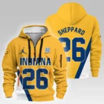 Street-Style Hoodie Half Zipper, Modern Sports Logo HVN1026