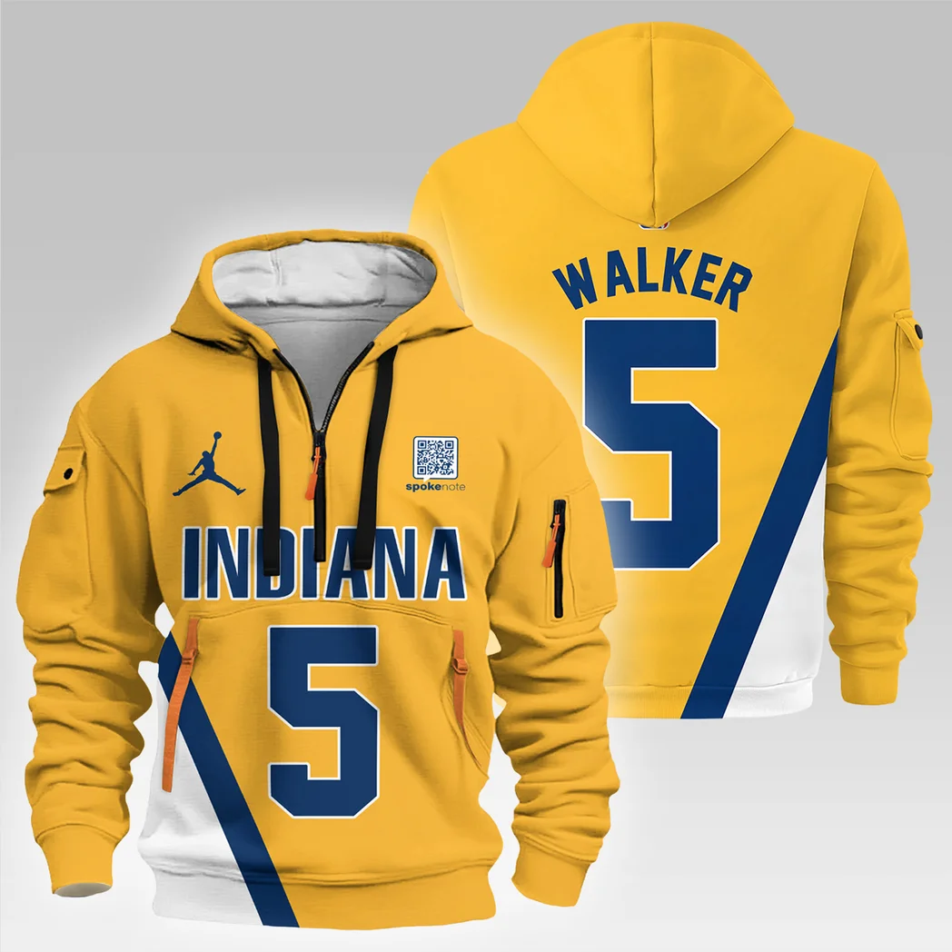 Athletic Half-Zip Hoodie, Team-Style Logo Print Hoodie Gift For Football Fans HVN1026