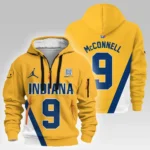 Street-Style Hoodie Half Zipper, Modern Sports Logo HVN1026