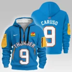 Athletic Half-Zip Hoodie, Team-Style Logo Print Hoodie Gift For Football Fans HVN1026