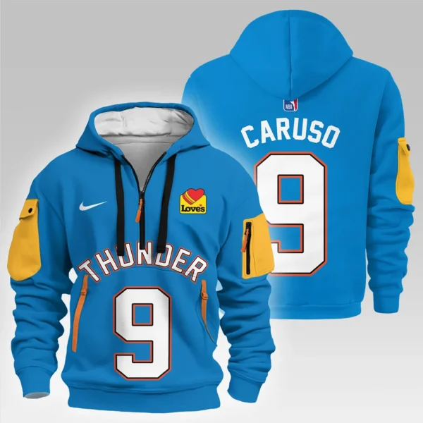 Athletic Half-Zip Hoodie, Team-Style Logo Print Hoodie Gift For Football Fans HVN1026