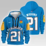 Casual Sports Hoodie Half Zipper, Modern Logo Detail Printing HVN1026