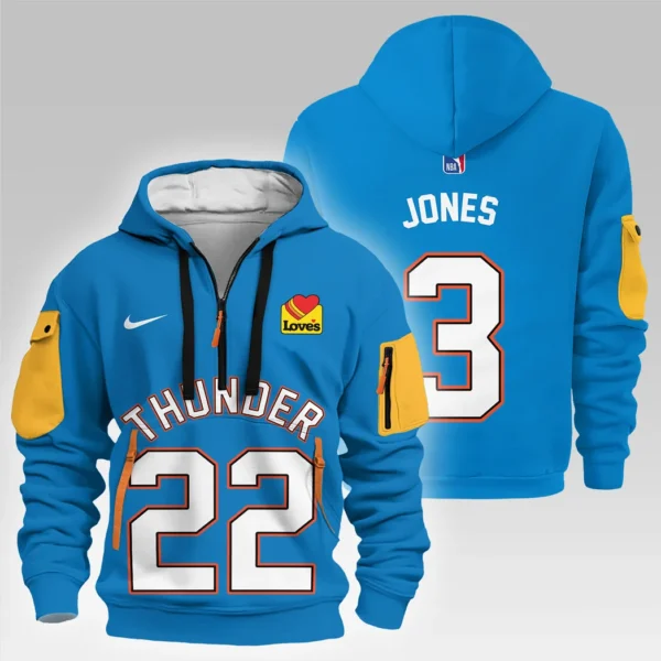Outdoor Half-Zip Hoodie, Team Spirit Logo Design HVN1026