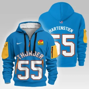 Lightweight Sports Hoodie Half Zipper, Unique Logo Print HVN1026