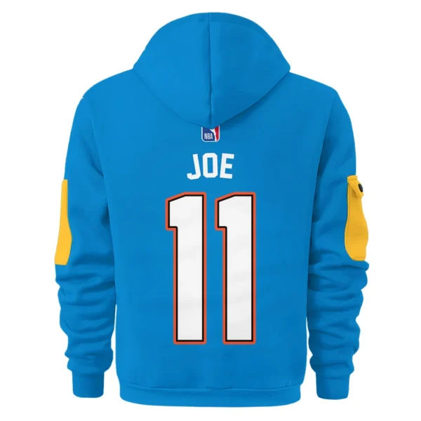 Street-Style Hoodie Half Zipper, Modern Sports Logo HVN1026 - Image 3