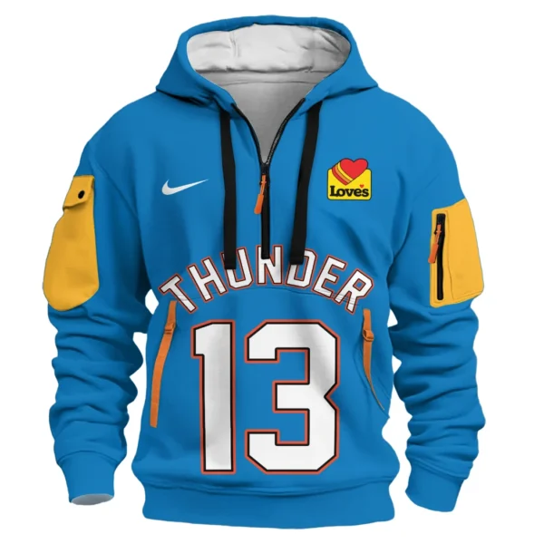 Casual Sports Hoodie Half Zipper, Modern Logo Detail Printing HVN1026 - Image 2