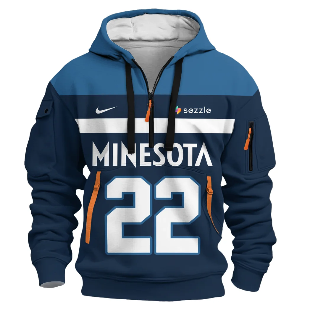 Fan Gift Hoodie Half Zipper, Sports-Inspired Logo Design HVN1026 - Image 2