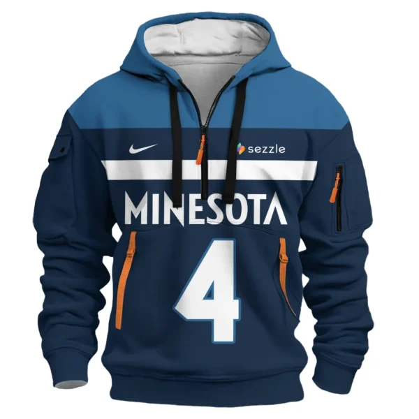 Street-Style Hoodie Half Zipper, Modern Sports Logo HVN1026 - Image 2
