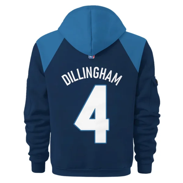 Street-Style Hoodie Half Zipper, Modern Sports Logo HVN1026 - Image 3