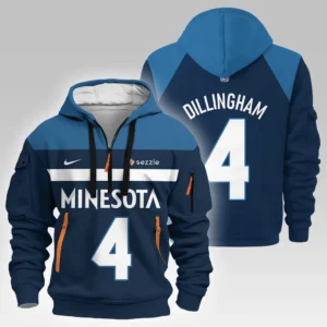 Street-Style Hoodie Half Zipper, Modern Sports Logo HVN1026