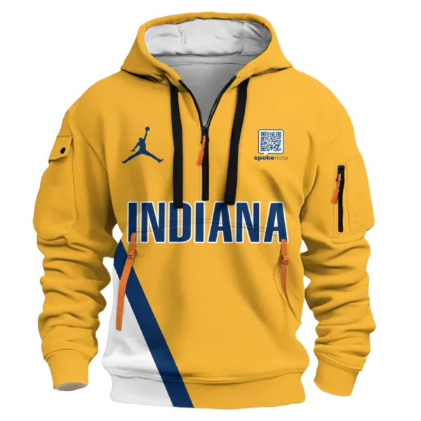 Everyday Hoodie Half Zipper, Athletic-Inspired Logo HVN1028 - Image 2