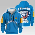 Outdoor Half-Zip Hoodie, Team Spirit Logo Design HVN1028