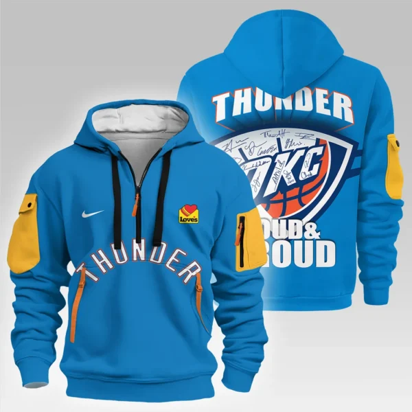 Outdoor Half-Zip Hoodie, Team Spirit Logo Design HVN1028