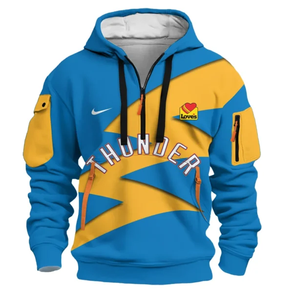 Lightweight Sports Hoodie Half Zipper, Unique Logo Print HVN1029 - Image 2
