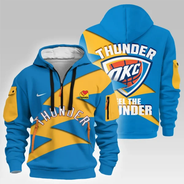 Lightweight Sports Hoodie Half Zipper, Unique Logo Print HVN1029