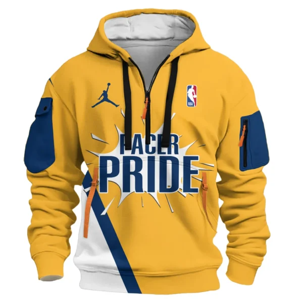 Everyday Hoodie Half Zipper, Athletic-Inspired Logo HVN1031 - Image 2