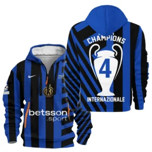 Street-Style Hoodie Half Zipper, Modern Sports Logo HVN1033