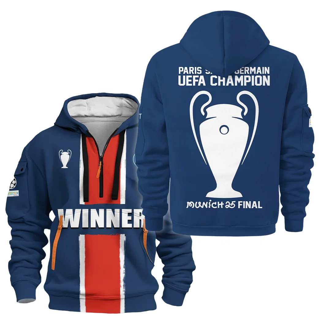 Outdoor Half-Zip Hoodie, Team Spirit Logo Design HVN1036