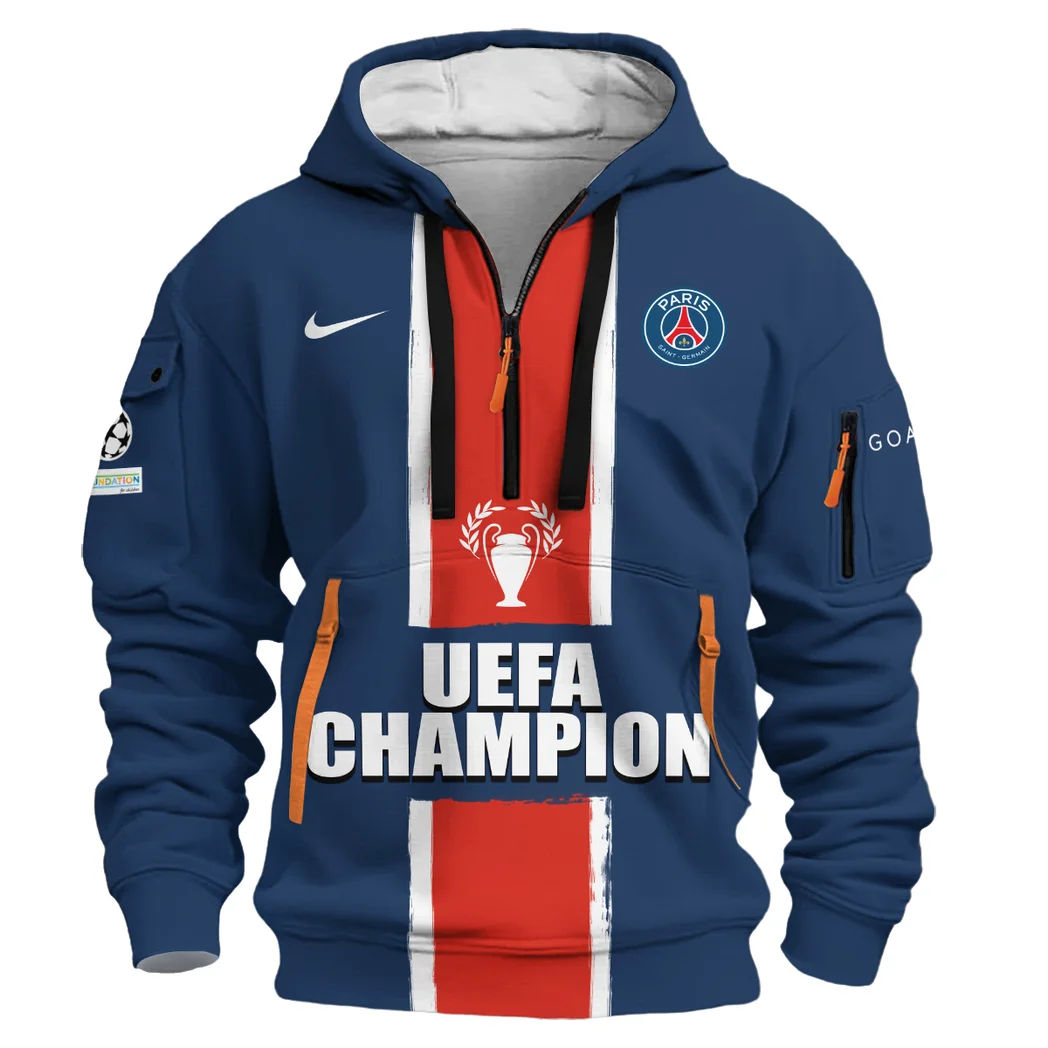 Lightweight Sports Hoodie Half Zipper, Unique Logo Print HVN1037 - Image 2