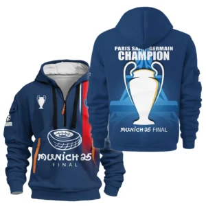 Athletic Half-Zip Hoodie, Team-Style Logo Print Hoodie Gift For Football Fans HVN1041