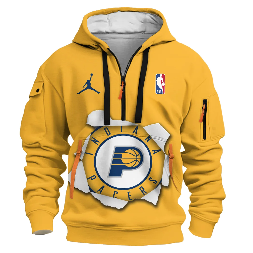 Everyday Hoodie Half Zipper, Athletic-Inspired Logo HVN1045 - Image 2