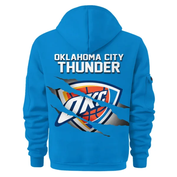 Street-Style Hoodie Half Zipper, Modern Sports Logo HVN1046 - Image 3