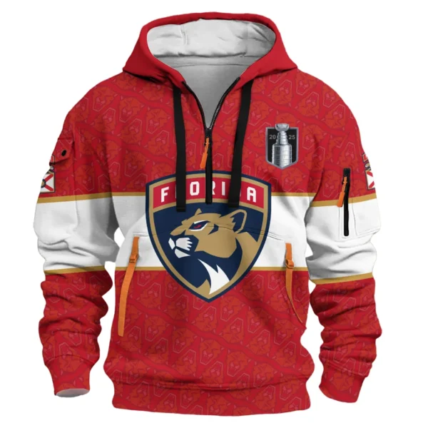 Casual Sports Hoodie Half Zipper, Modern Logo Detail Printing HVN1048 - Image 2