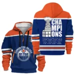 Street-Style Hoodie Half Zipper, Modern Sports Logo HVN1052