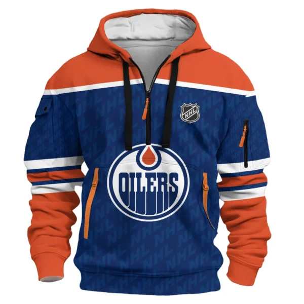Casual Sports Hoodie Half Zipper, Modern Logo Detail Printing HVN1053 - Image 2