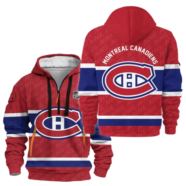 Outdoor Half-Zip Hoodie, Team Spirit Logo Design HVN1053