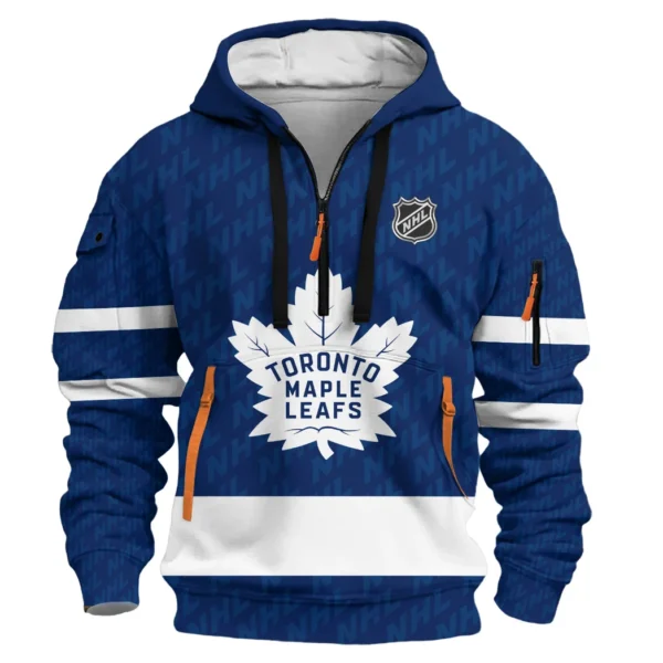 Athletic Half-Zip Hoodie, Team-Style Logo Print Hoodie Gift For Football Fans HVN1053 - Image 2