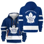 Athletic Half-Zip Hoodie, Team-Style Logo Print Hoodie Gift For Football Fans HVN1053