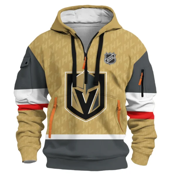 Casual Sports Hoodie Half Zipper, Modern Logo Detail Printing HVN1053 - Image 2