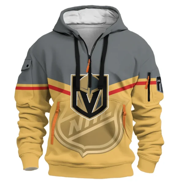Street-Style Hoodie Half Zipper, Modern Sports Logo HVN1054 - Image 2