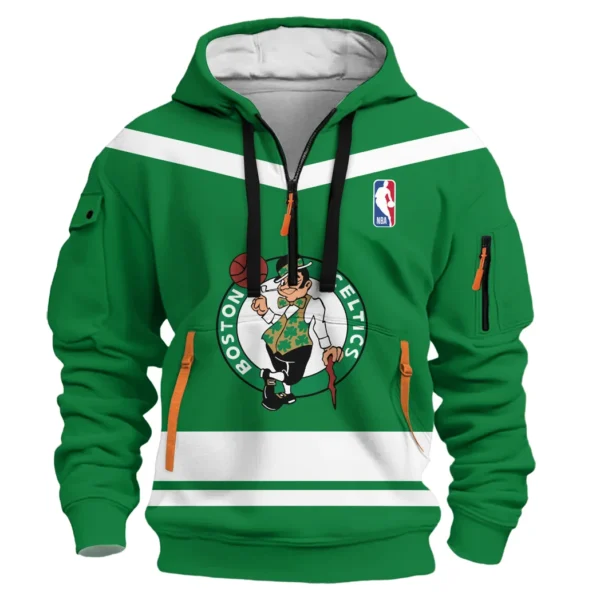 Athletic Half-Zip Hoodie, Team-Style Logo Print Hoodie Gift For Football Fans HVN1055 - Image 2